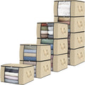 Fab totes 10 Pack Clothes Storage, Foldable Thick Fabric Blanket Storage Bags by Fabtotes