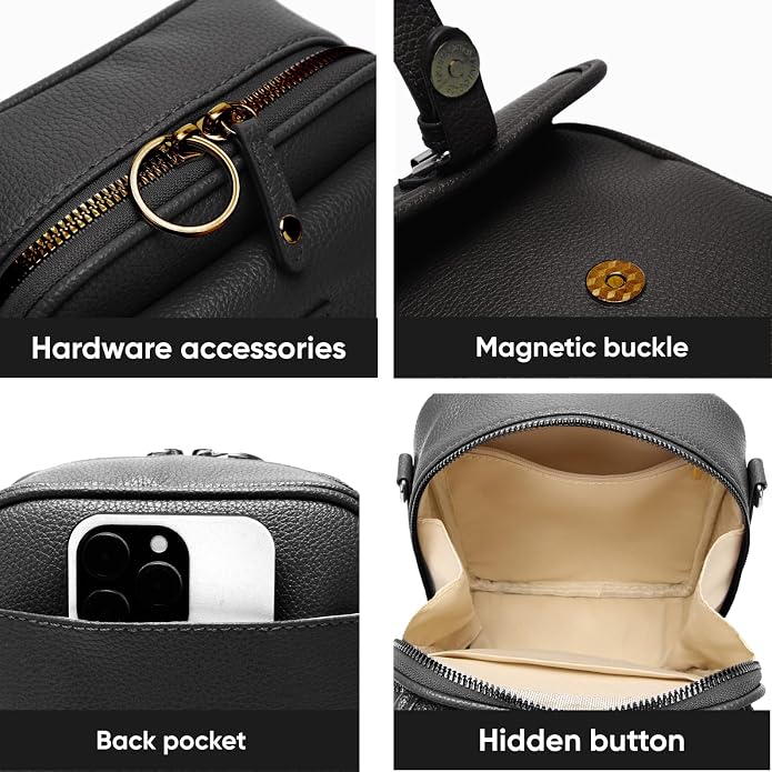 1060 Leather Crossbody Bags for Women Anti-Theft Vegan Purse - Image 6