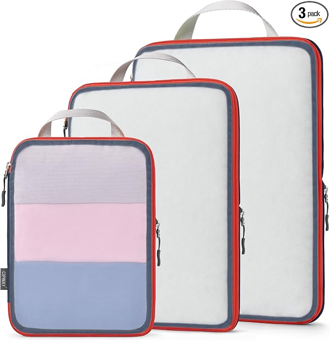 Cipway Mesh Compression Packing Cubes, Ultralight See Through Luggage Organizer by Cipway