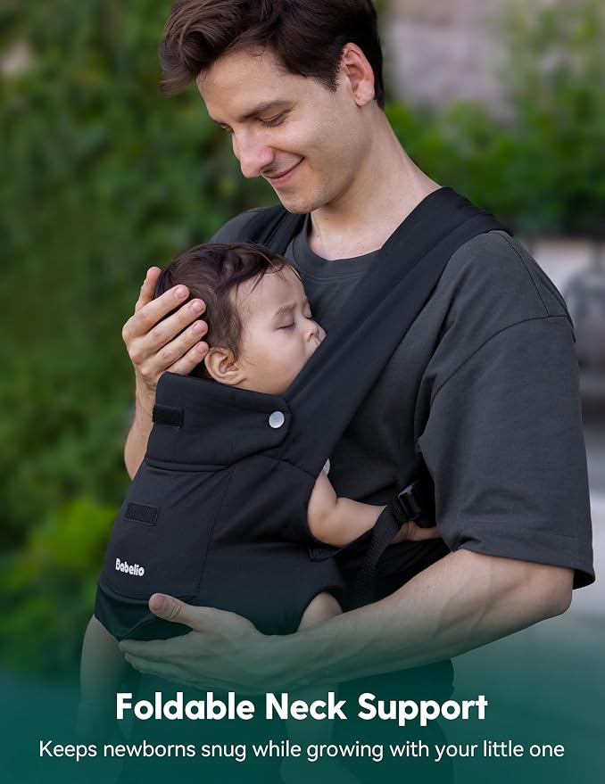 BABELIO Baby Carrier Newborn to Toddler, Wide Shoulder Straps Ergonomic - Image 3