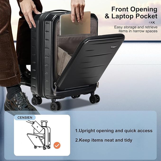 Expandable Carry On Luggage Airline Approved, 20 Inch Lightweight ABS+PC Hard - Image 3