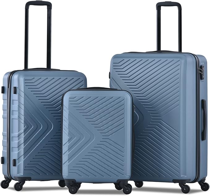 Campfun 3 Piece Luggage Sets, Hardshell ABS Luggage by Campfun