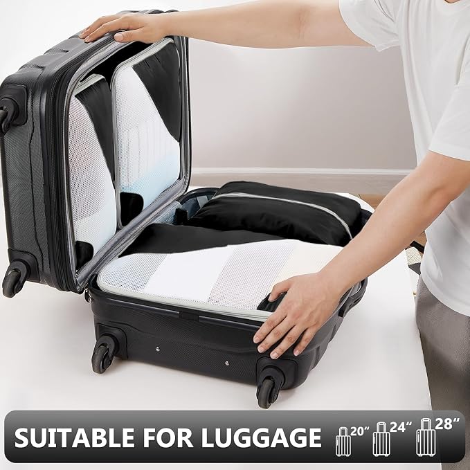 8 Set Packing Cubes for Travel, Gifts for Men, Anti-Tearing Suitcase Organizer - Image 5