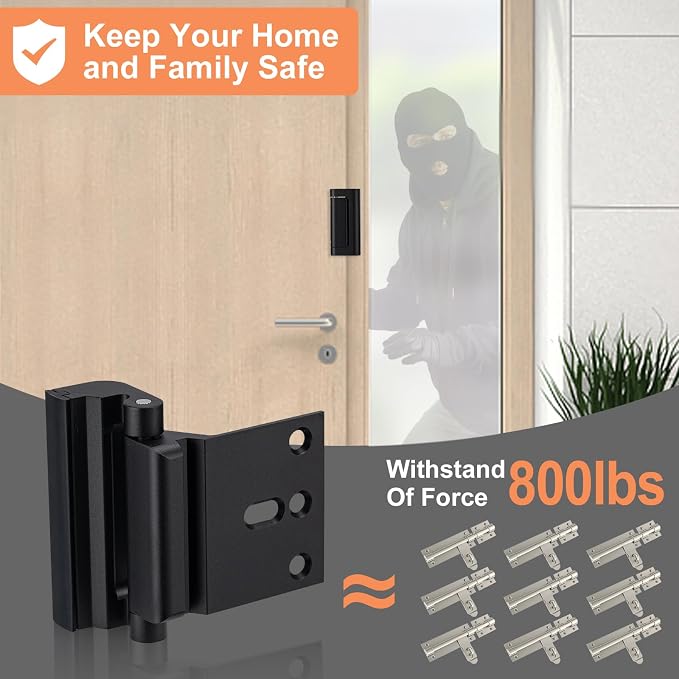 2 Pack Home Security Door Lock, Childproof Door Reinforcement Lock, - Image 2