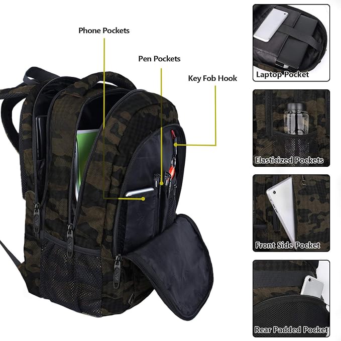 MATEIN 15.6 Inch Laptop Backpack, Sturdy Business Travel Laptop Bagpack - Image 3