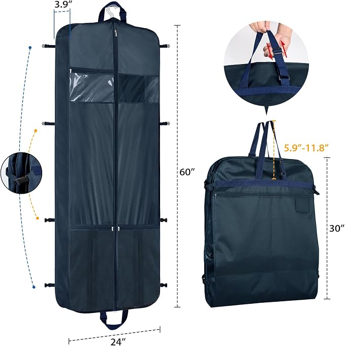 Zilink 60" Garment Bags for Travel Dress Travel Bag for Closet Storage Fur Coat - Image 2