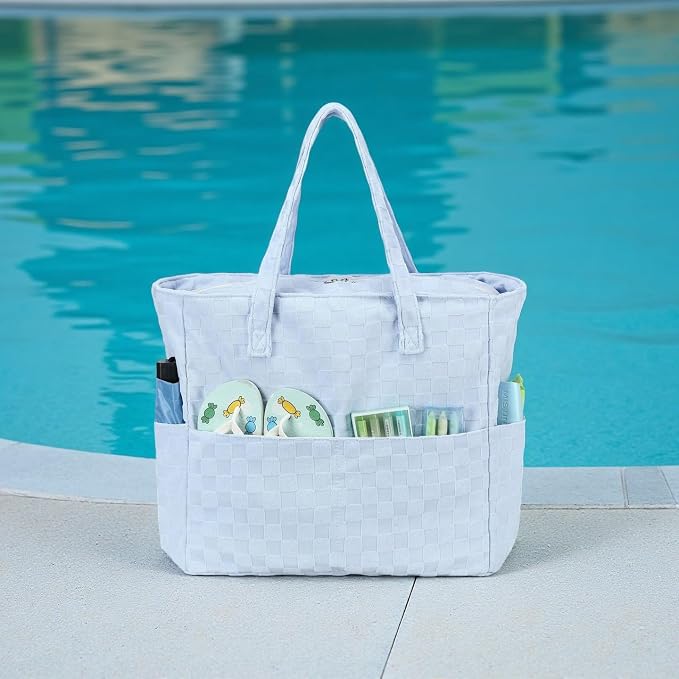LEDAOU Large Beach Tote Bag Women Waterproof Sandproof Zipper Beach Tote Bag - Image 6