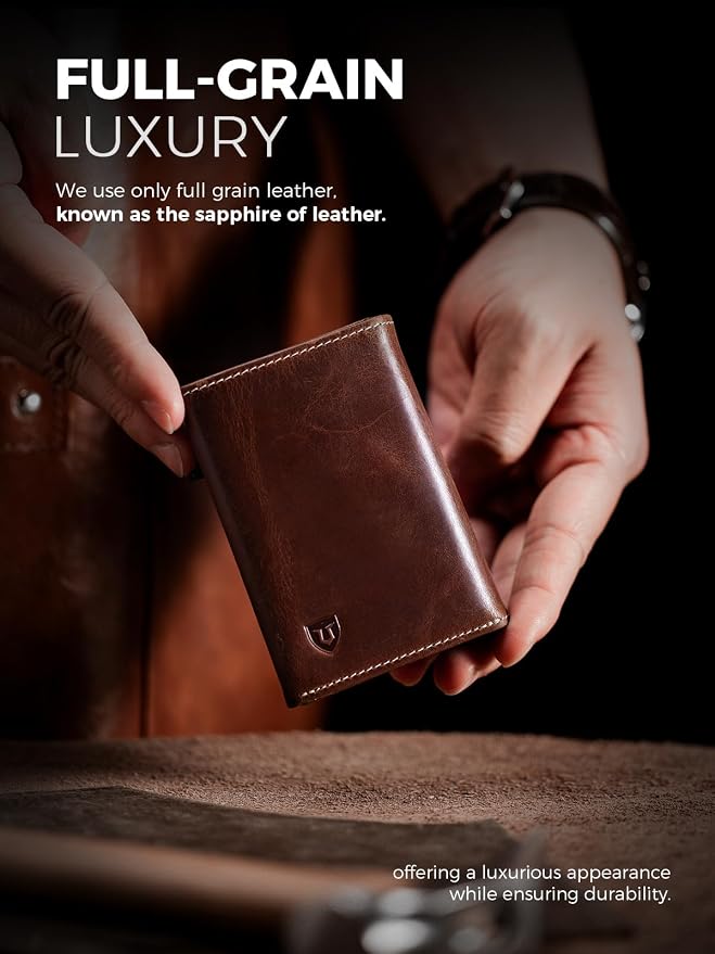 LORZOR Wallet for Men with Metal Card Holder, Pop Up Wallet, Finest Full Grain - Image 3