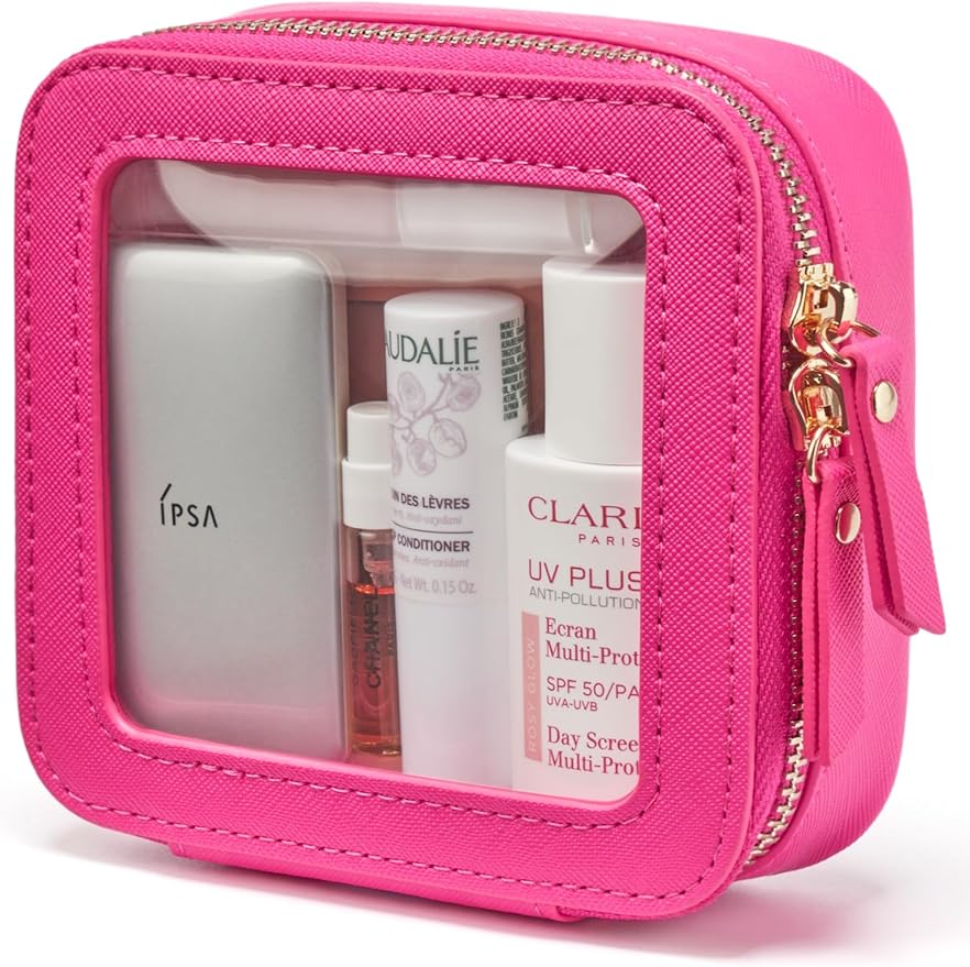 Popvibe Clear Makeup Bag Travel Cosmetic Case Transparent Toiletry Bag by POPVIBE