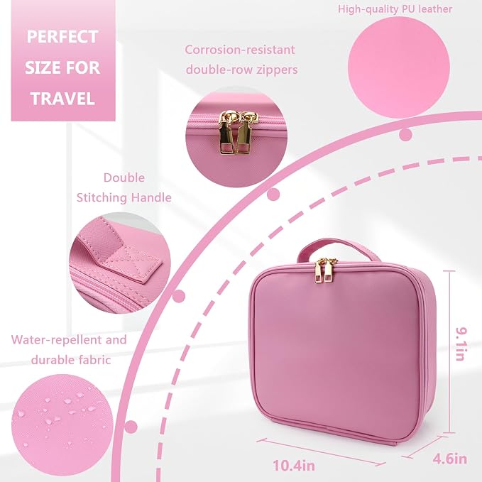 Travel Makeup Bag for Women and Makeup Artists Cosmetic Organizer Large Makeup - Image 3