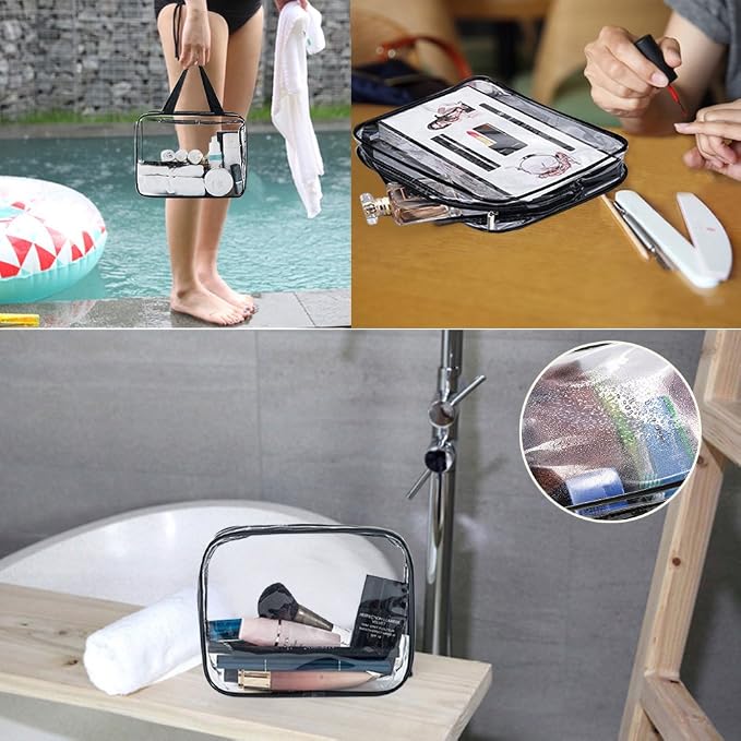 APREUTY Clear Makeup Bags, TSA Approved 6 Pcs Cosmetic Makeup Bags Set Clear PVC - Image 8