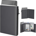 typecase Mens Wallet Card Holder: Pop Up Aluminum Case, Premium Genuine Leather by typecase