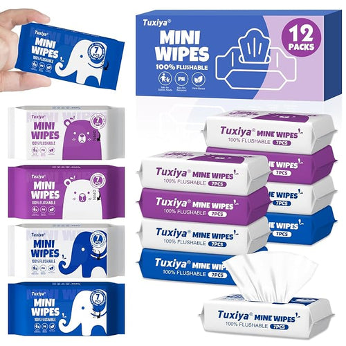 12 PackTravel Flushable Wipes by Unknown