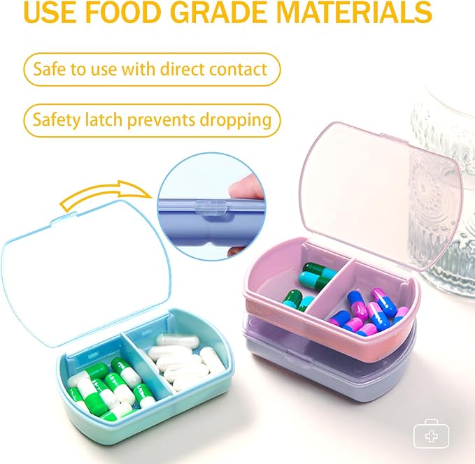 2PCS Small Pill Case Travel Pill Box Cute Pill Organizer - Image 8