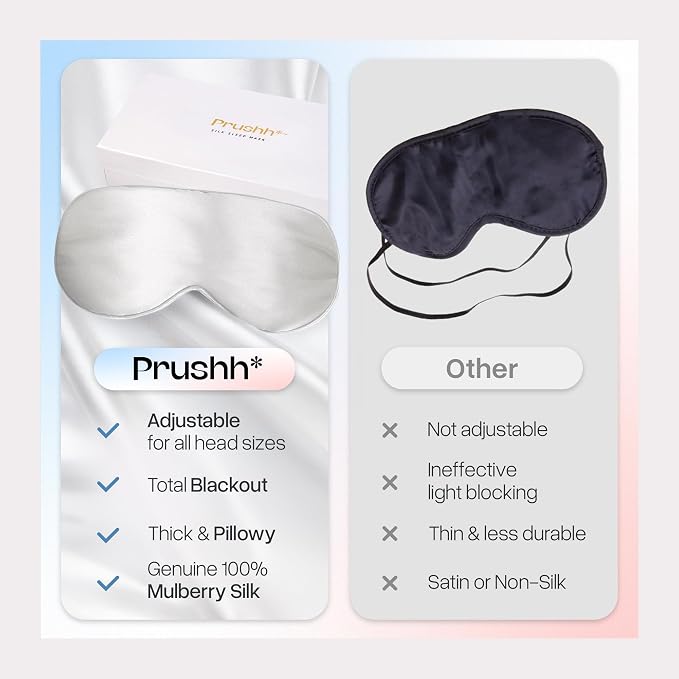 Adjustable Silk Sleep Mask Eye Covers | 100% Pure 6A Mulberry Silk | Blackout & - Image 7