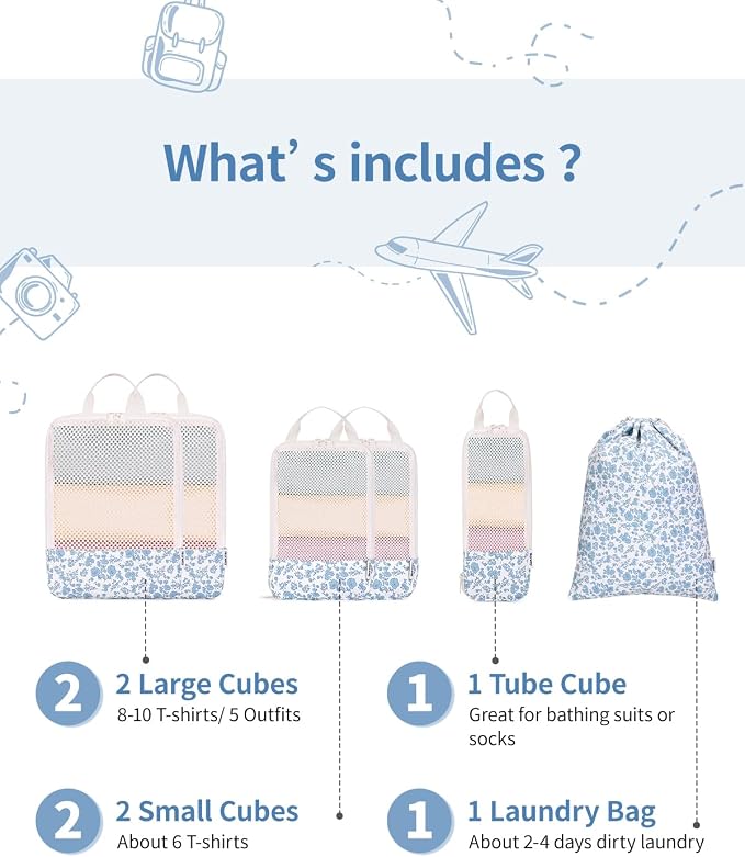 Narwey 6 Set Compression Packing Cubes - Image 3
