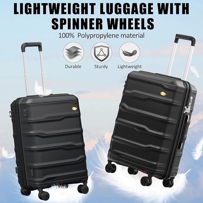 24 Inch Luggage with Spinner Wheels, Hard Shell Suitcase, Lightweight PP - Image 2