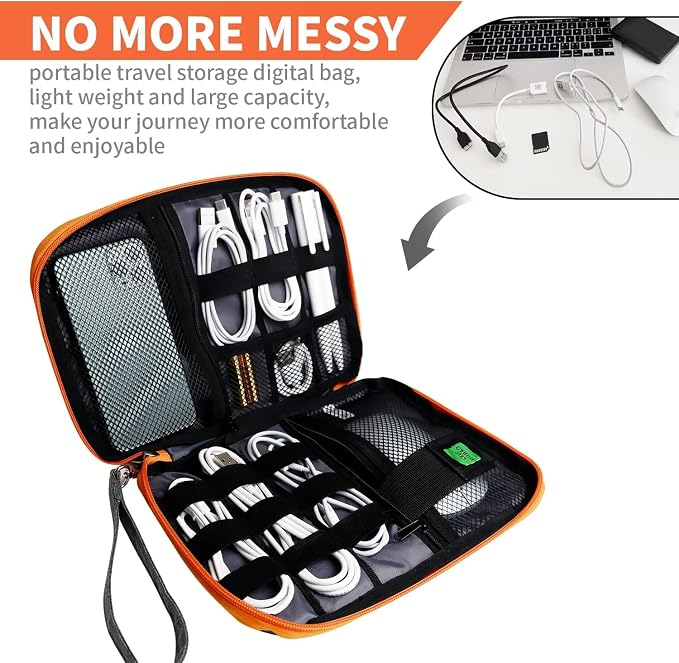 Electronics Travel Organizer, Portable Waterproof Electronic Travel Storage Bag - Image 2