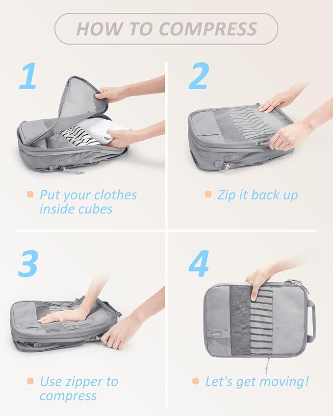 BAGSMART 6 Set Compression Packing Cubes - Image 6