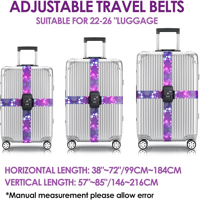 Adjustable Travel Luggage Strap Suitcase Belt Travel Bag Accessories 1.96 in W - Image 2