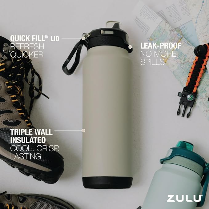 ZULU Powerfill Pro 32oz Stainless Steel Water Bottle - Image 3