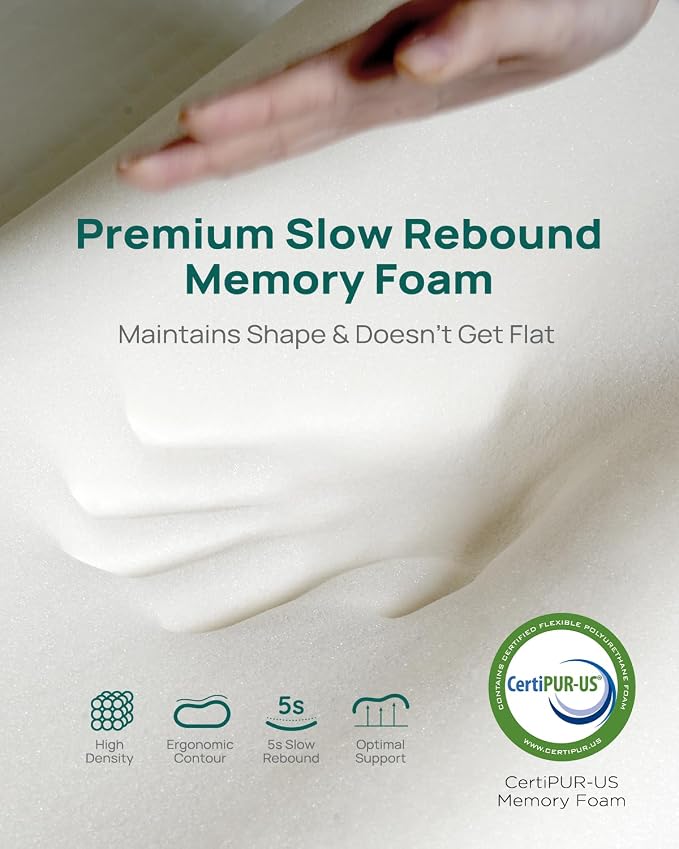 Memory Foam Neck Pillow for Pain Relief – Adjustable Contour, Portable & - Image 8