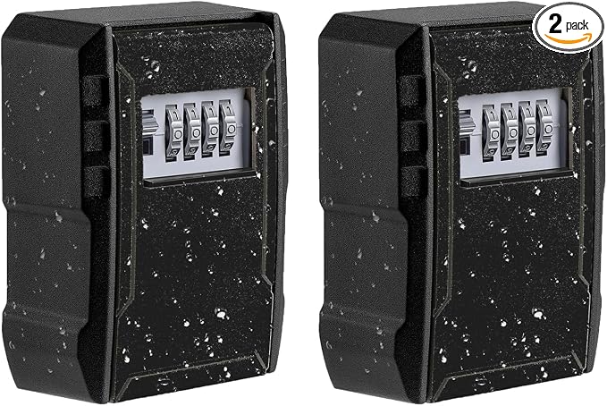 UPGRADE Extra Large Capacity Key Lock Box, Weatherproof Wall Mount Key Box by Fayleeko