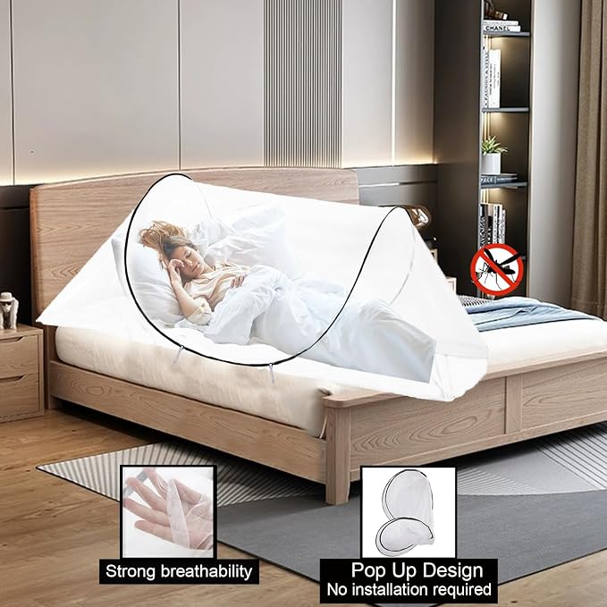 CMINGJ Large Pop Up Mosquito Tent, Portable Foldable Mosquito Net - Image 3