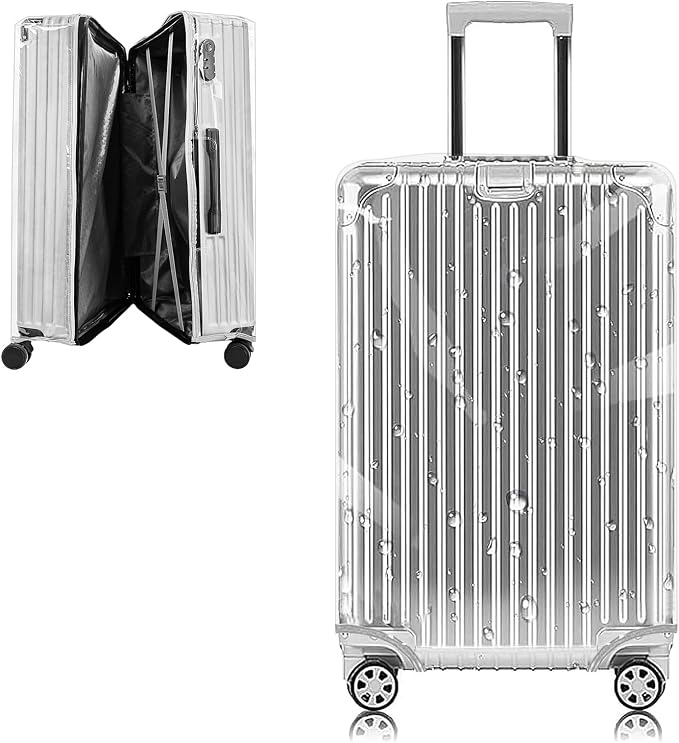 Yotako Upgraded Zippered Clear PVC Suitcase Cover, 30 Inch Luggage Covers by YOTAKO