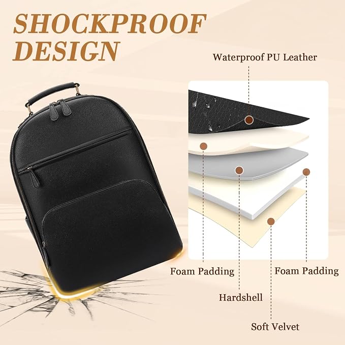Camera Backpack Classic PU Leather - Image 3