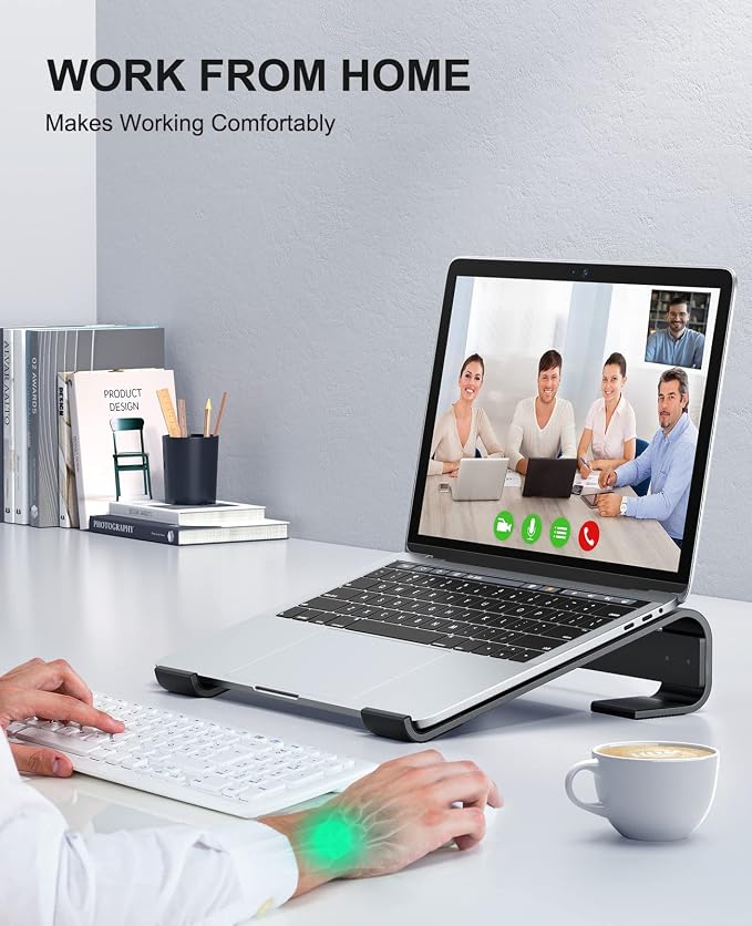 Soqool Laptop Stand for Desk, Ergonomic Detachable Laptop Riser, Aluminum - Image 8