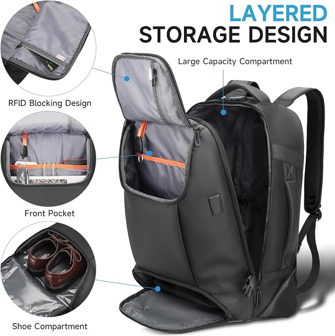 Carry On Backpack, 17.3" Travel Backpack - Image 4