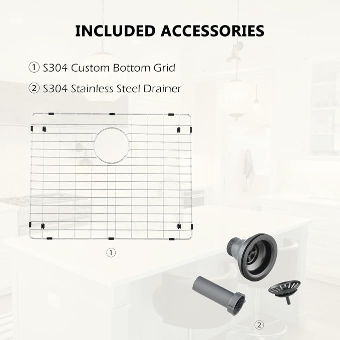 Comllen 25 x 22 Inch Drop In Black Kitchen Sink, Topmount 16 Gauge Stainless - Image 8