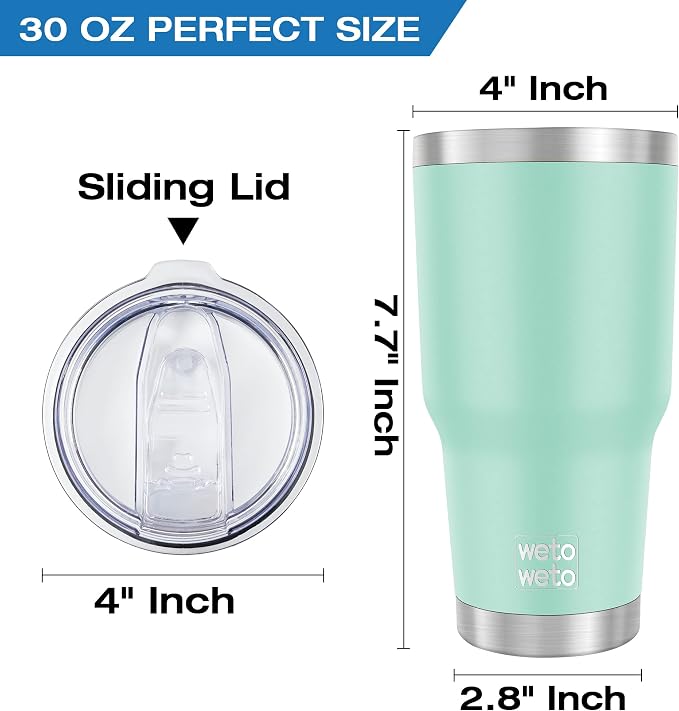 WETOWETO 30oz Tumbler, Stainless Steel Vacuum Insulated Water Coffee Tumbler Cup - Image 3