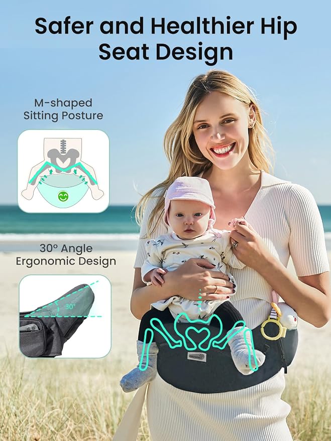 Baby Hip Seat Carrier, GROWNSY Ergonomic Hip Seat Baby Carrier - Image 4