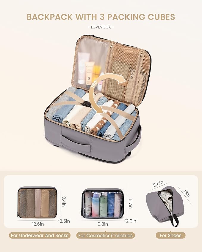 LOVEVOOK Travel Backpack for Women & Men, 60L Large Carry On Backpack Airline - Image 4