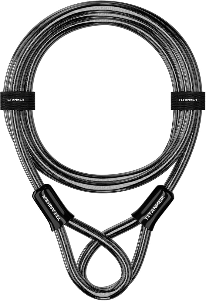 Titanker Bike Lock Cable, 12mm Thick Security Cable by Titanker