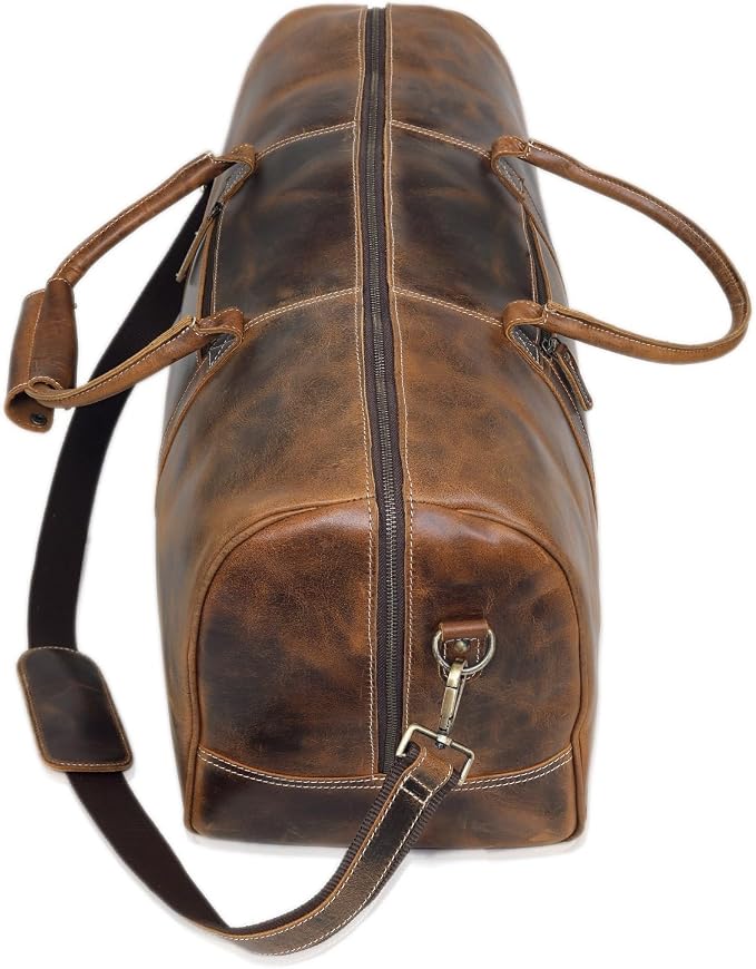 Leather Travel Duffel Bags for Men and Women Full Grain Leather Overnight - Image 2