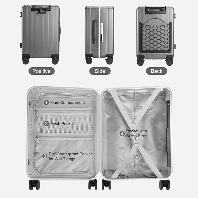 MRPLUM Carry On Luggage Double Handle Suitcase - Image 4