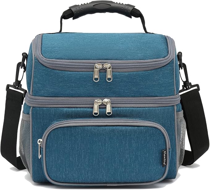 FlowFly Double Layer Cooler Insulated Lunch Bag Adult Lunch Box Large Tote Bag - Image 7
