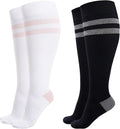 Momcozy Compression Socks for Women Wide Calf, 15-20mmHg Knee High Support by Momcozy