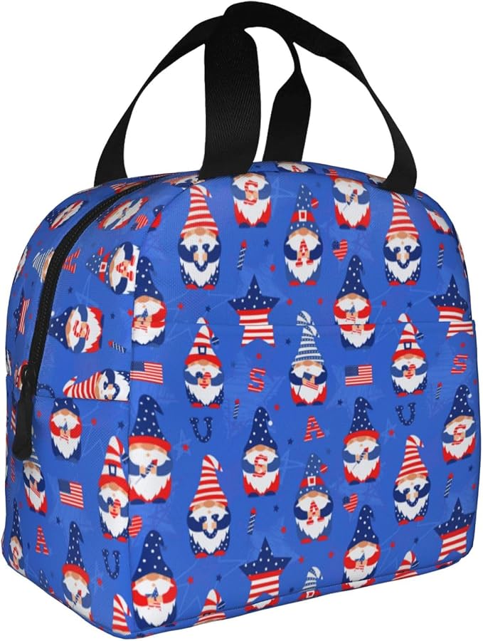 American Gnome Patriotic Lunch Box 4th of July Memorial Day Lunch Bag Insulated - Image 2