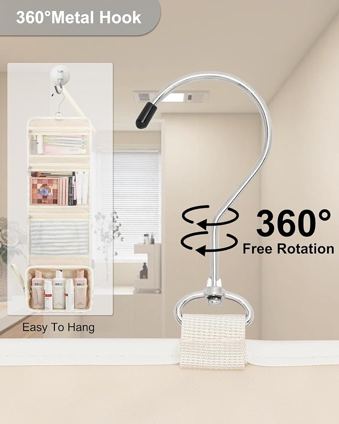 Relavel Hanging Toiletry Bag for Women, Hanging Makeup Organizer - Image 2