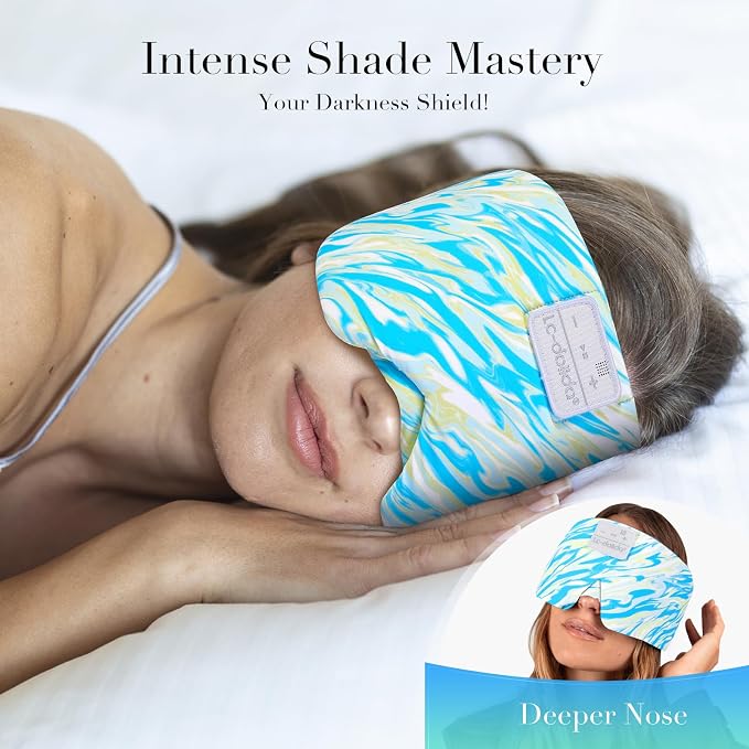 LC-dolida Sleep Mask with Bluetooth Headphones, Extra Large Silk Eye Mask - Image 2