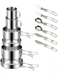 Camping Cookware Mess Kit Set 304 Stainless Steel 12-Piece Lightweight by Unknown