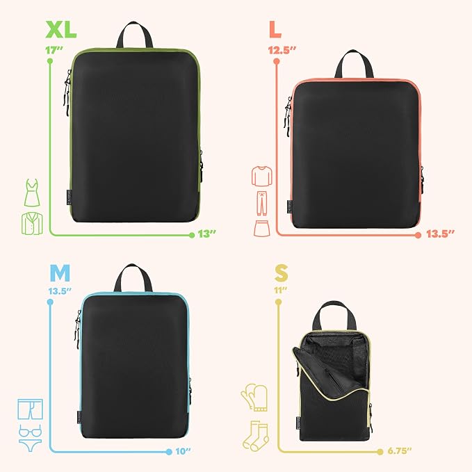 Compression Packing Cubes Travel, 4 Set/6 Set Packing Cubes - Image 5