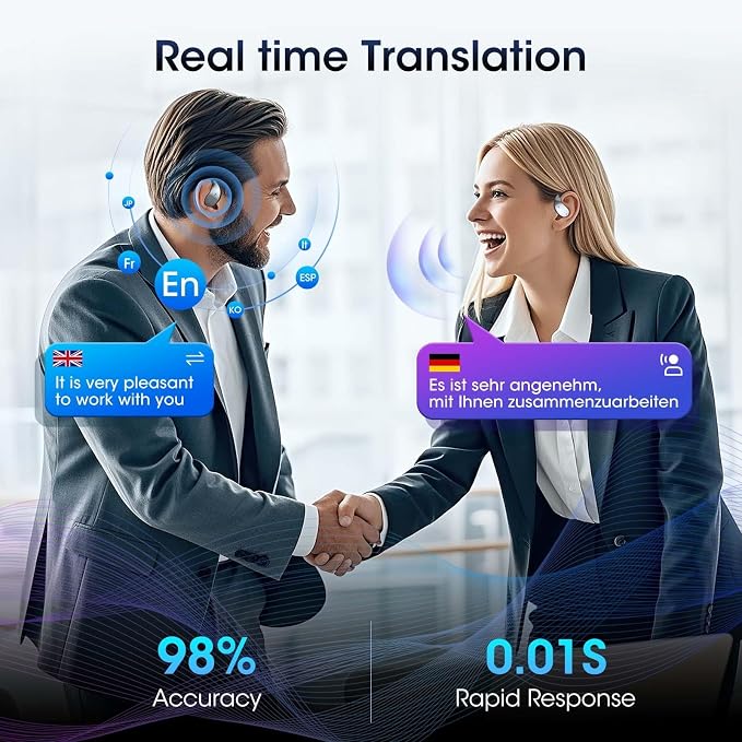 AI Translation Earbuds Real Time, 2025 Upgraded 144 Language Translator Earbuds - Image 3