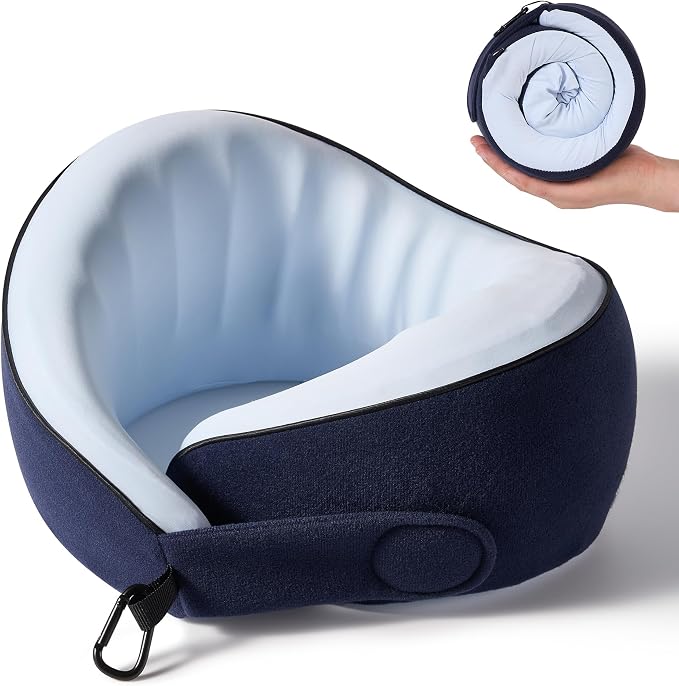 Travel Pillow, 100% Pure Memory Foam Travel Neck Pillow Airplane Neck Support by KPNEOL
