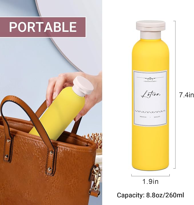 Travel Shampoo Bottle, Empty Plastic Squeeze Bottles 8.8oz - Image 2