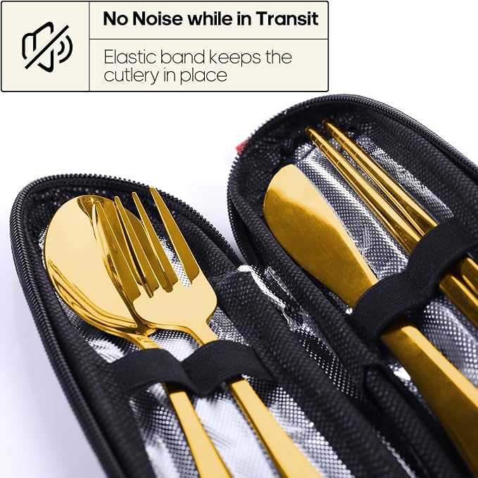 Travel Utensils with Case, Quatish Portable Silverware Set - Image 3